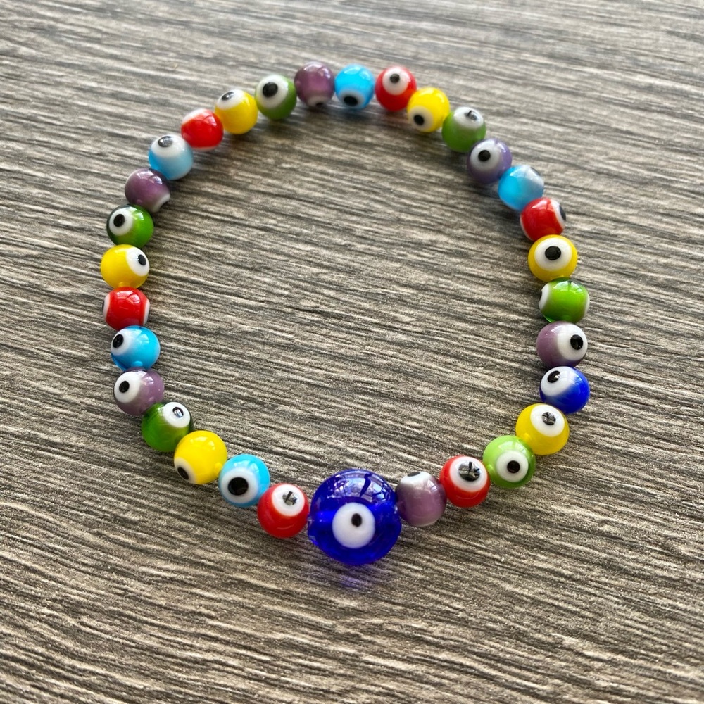 Evil eye bracelet.  One size